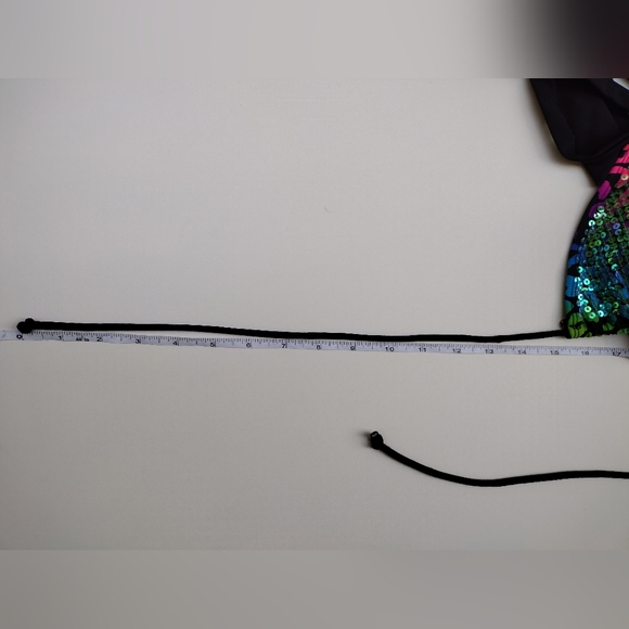 Deb Y2K Leopard Sequin Neon Multicolor Bikini Swim Top Medium - Picture 8 of 12